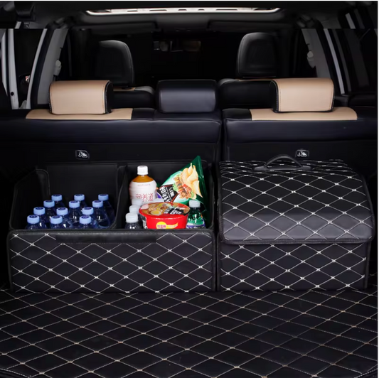 Leather Car Trunk Organizer Box