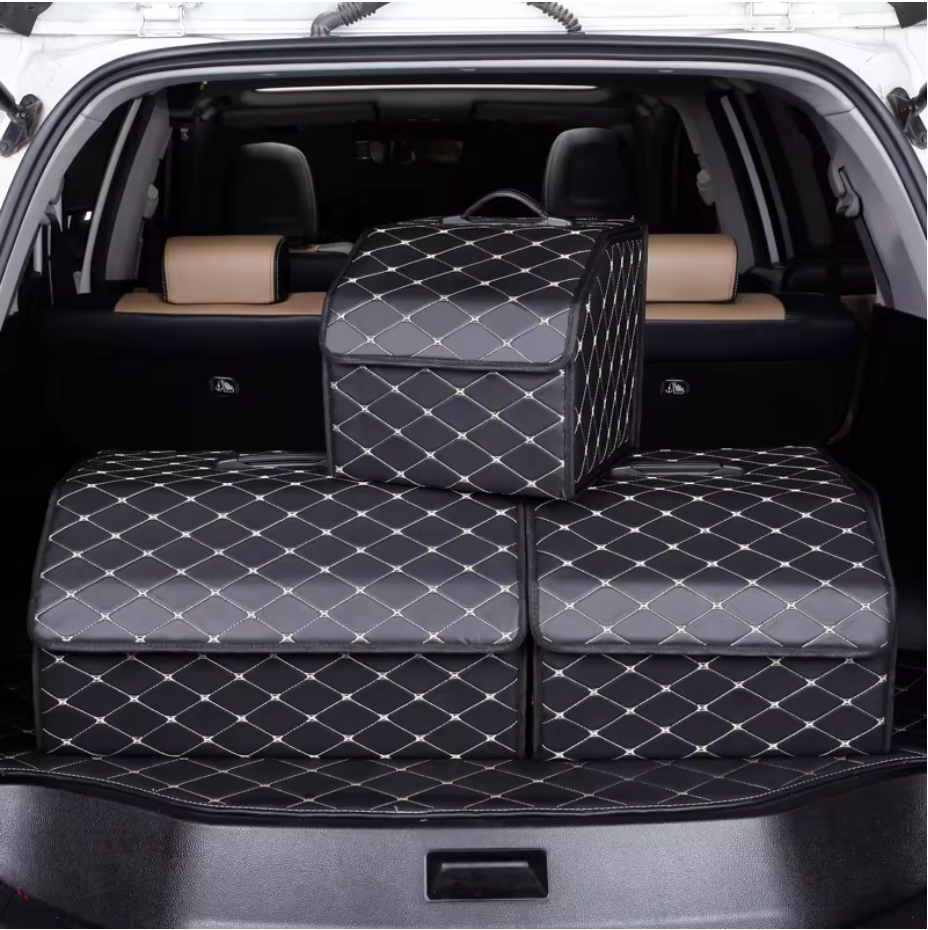 Leather Car Trunk Organizer Box
