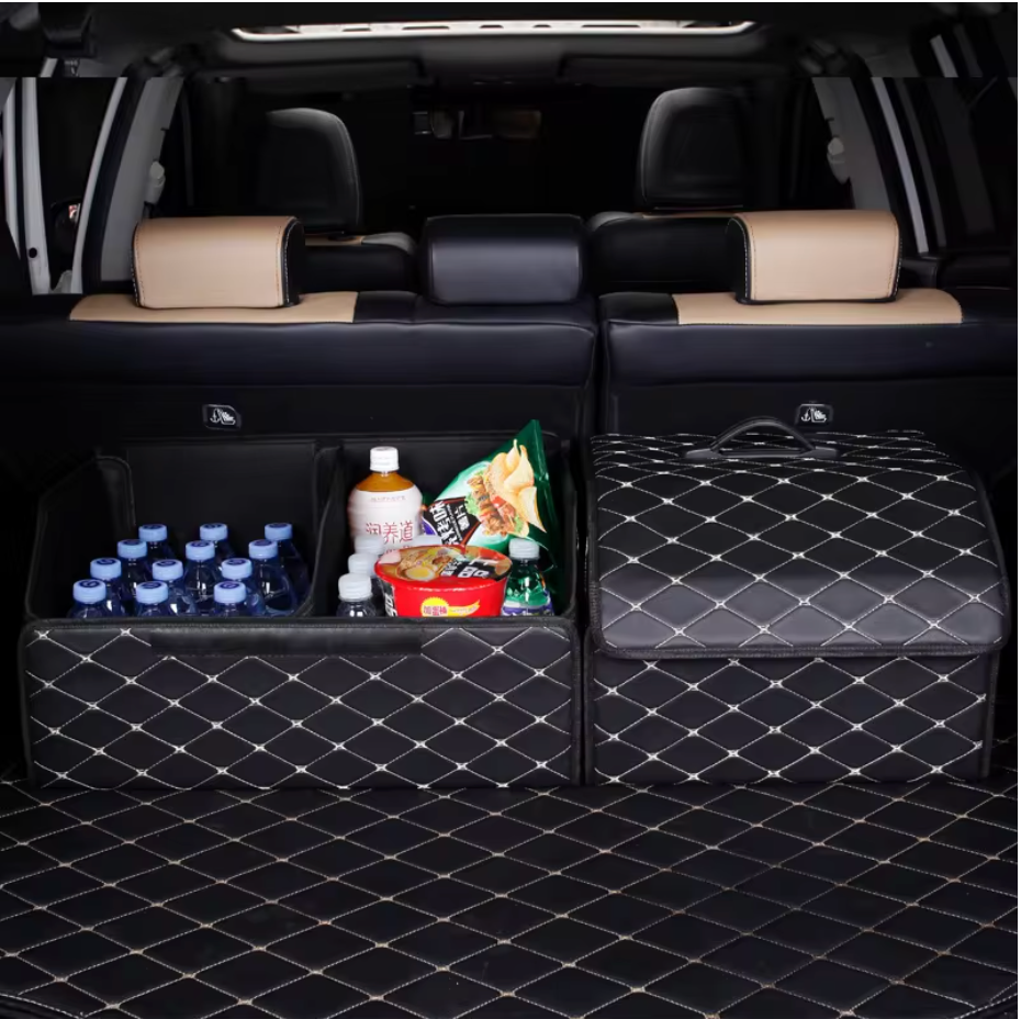Leather Car Trunk Organizer Box