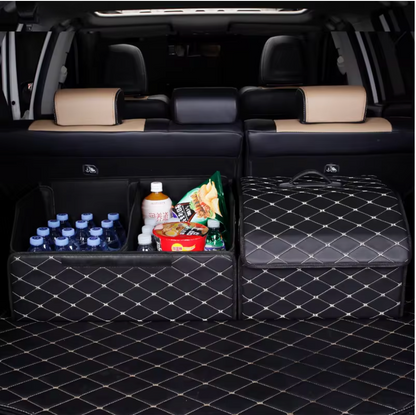 Leather Car Trunk Organizer Box