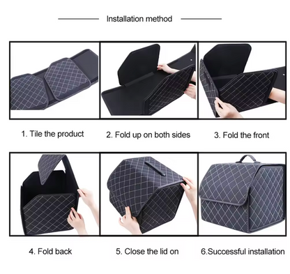 Leather Car Trunk Organizer Box